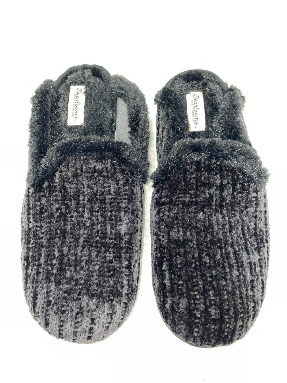 DEERFOAMS  COZY COMFORT RIB KNIT CHENILLE SCUFF SLIPPERS FTL-05-130